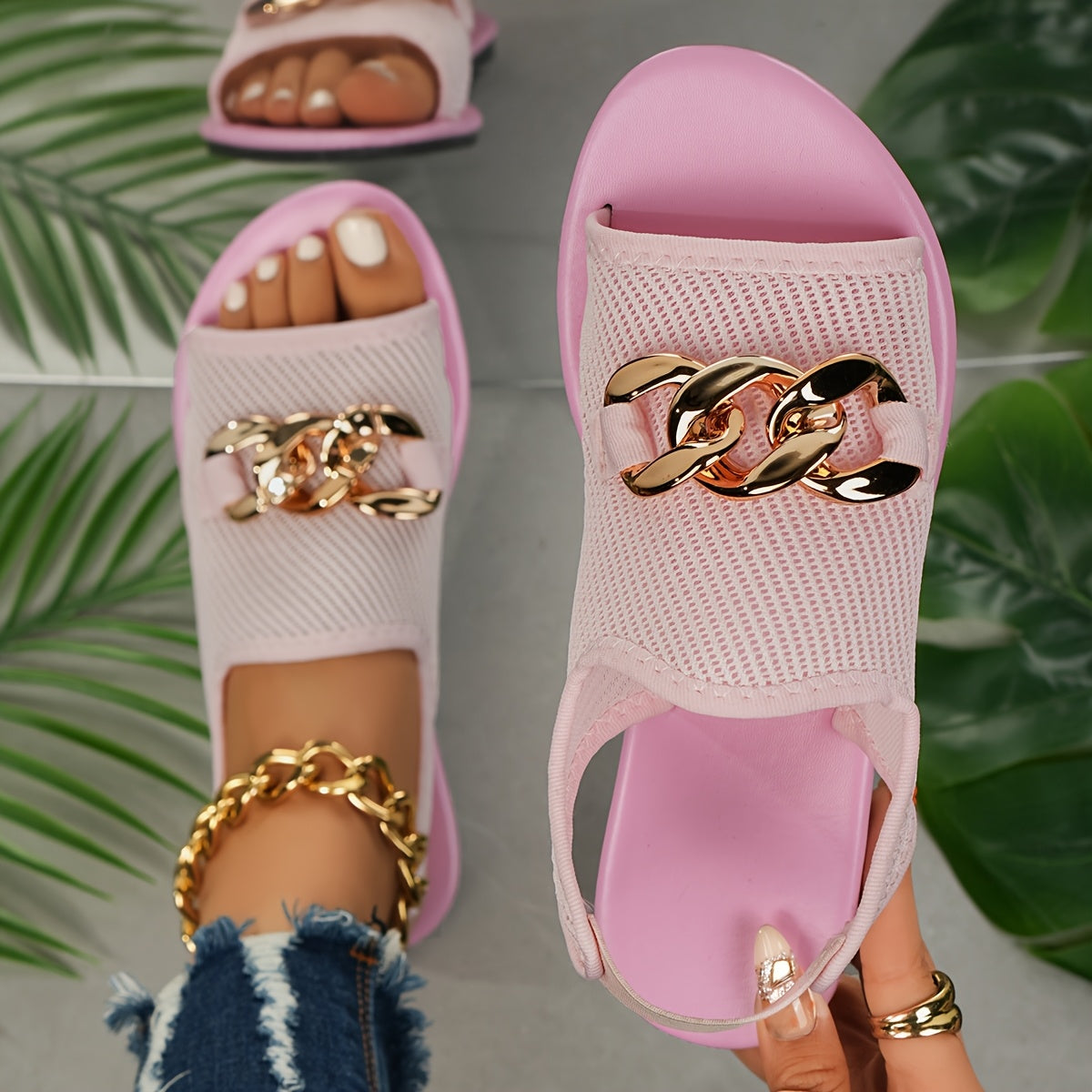 Women's Summer Breathable Mesh Casual Sports Sandals Lightweight Flip Flops