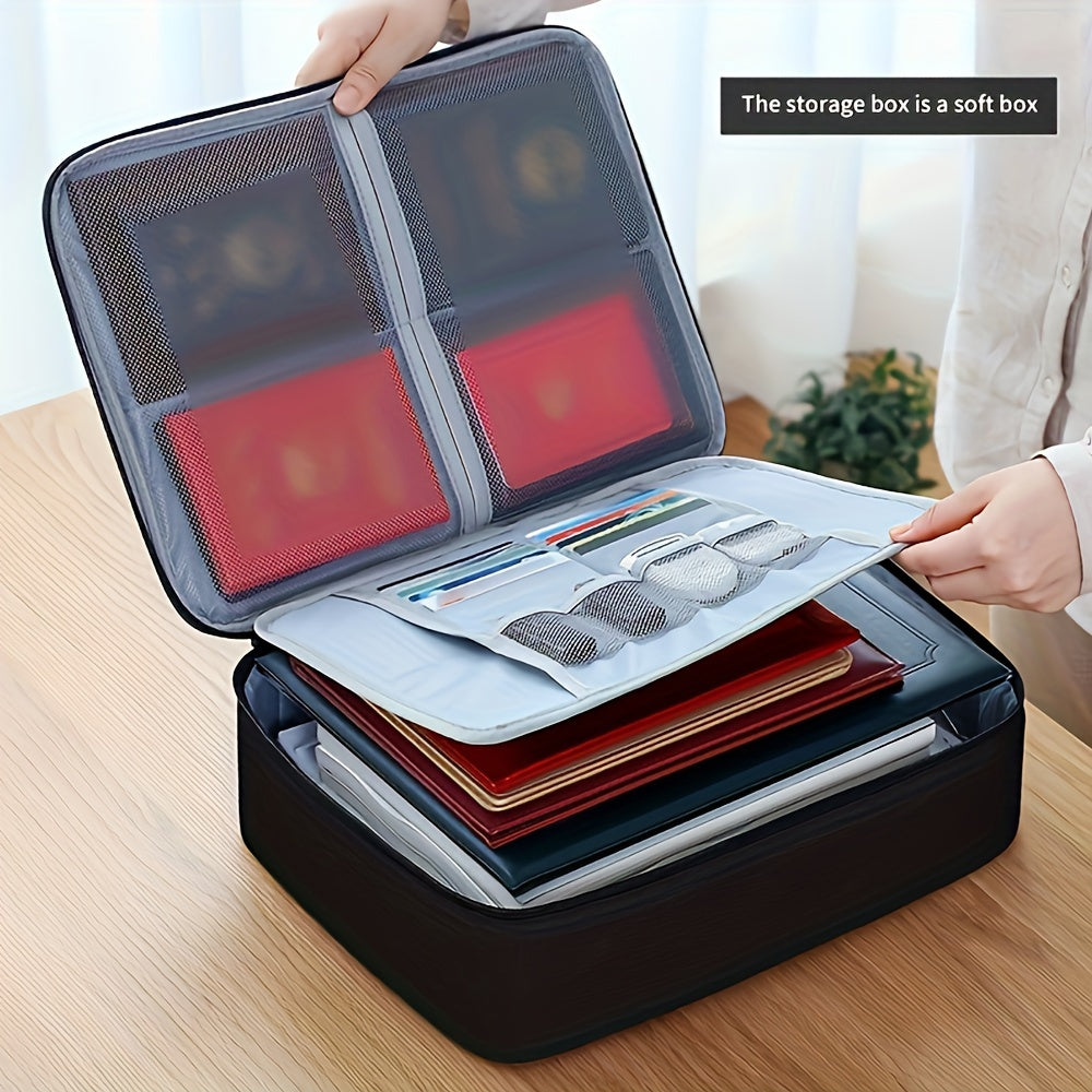 Fireproof Document Bag with Lock Water-Resistant Zipper for Laptop Files Certificates