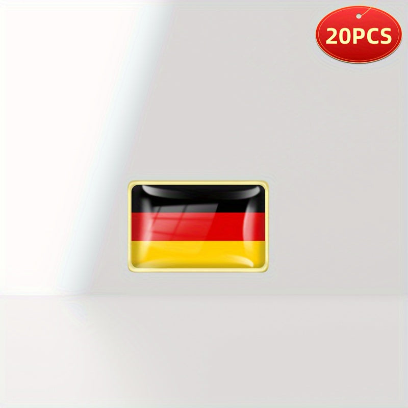 Set of 20 Vintage German Flag Alloy Square Lapel Pins