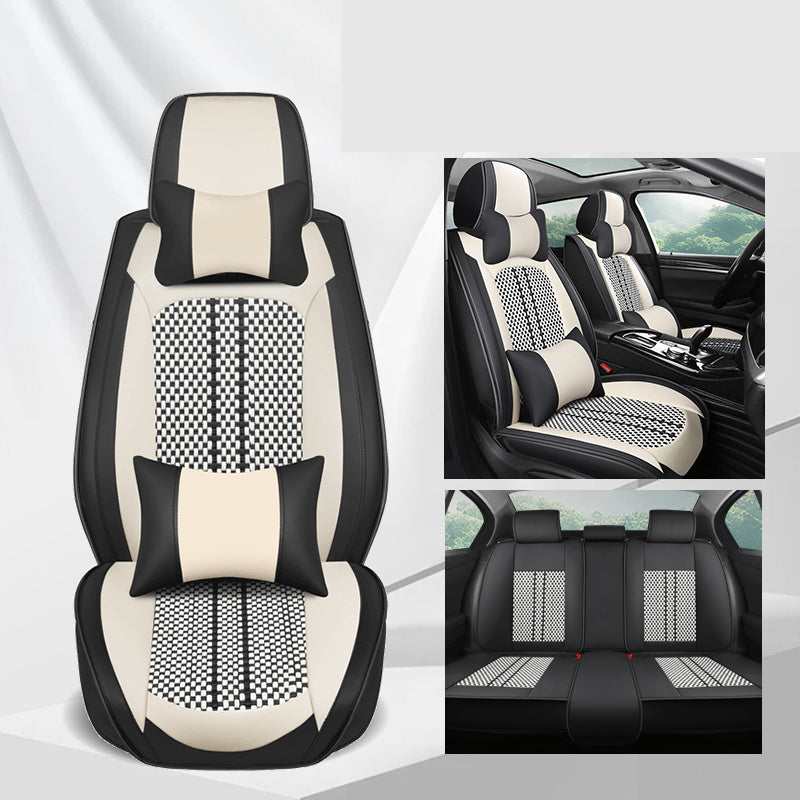 Universal Waterproof Faux Leather 5-Seat Car Seat Covers All-Season Protectors