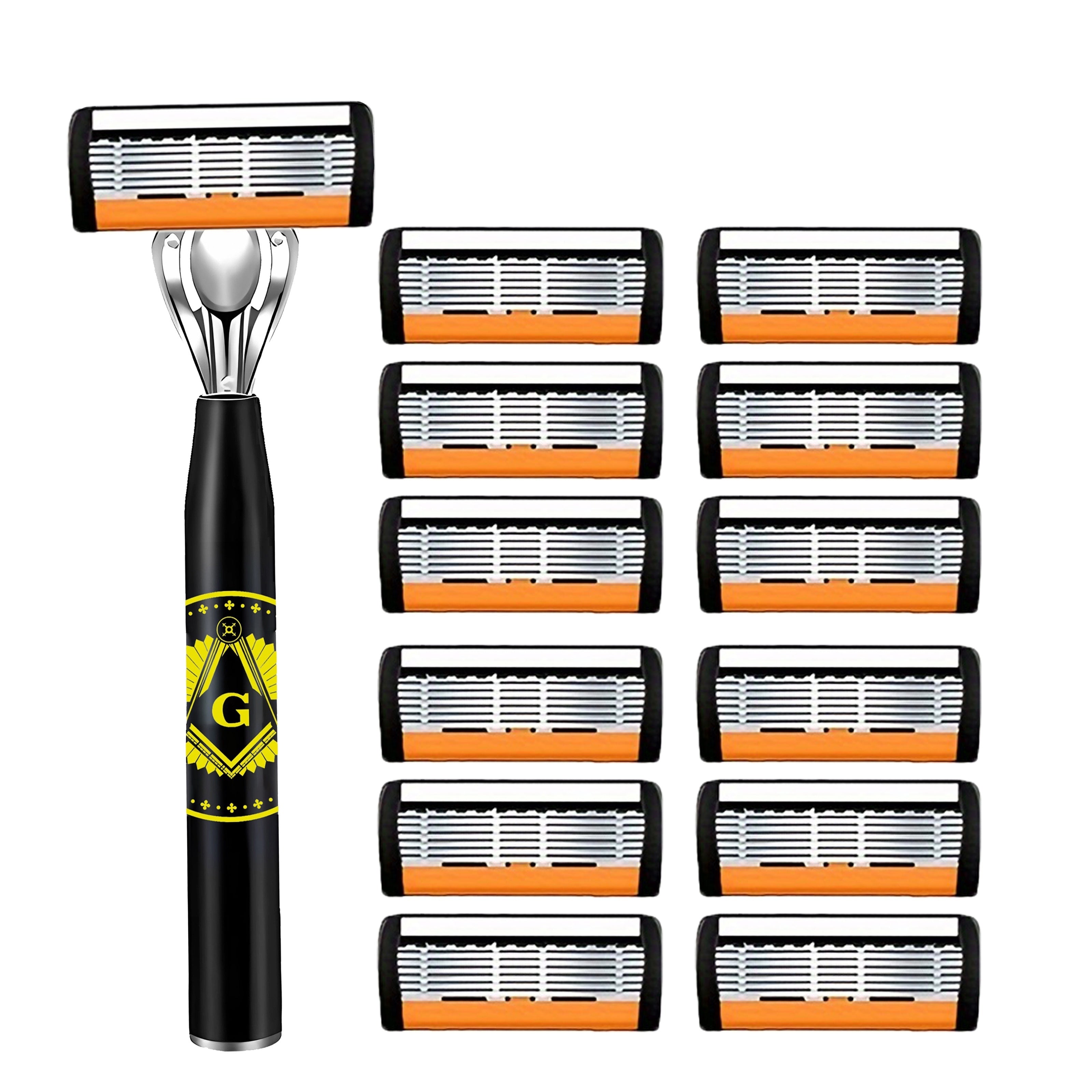Men's Safety Razor Set with Ultra-Sharp Blades Ergonomic Handle Stainless Steel Head