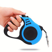 Retractable Dog Leash 10 Feet for Small to Large Dogs Blue and Black with Bone Handle