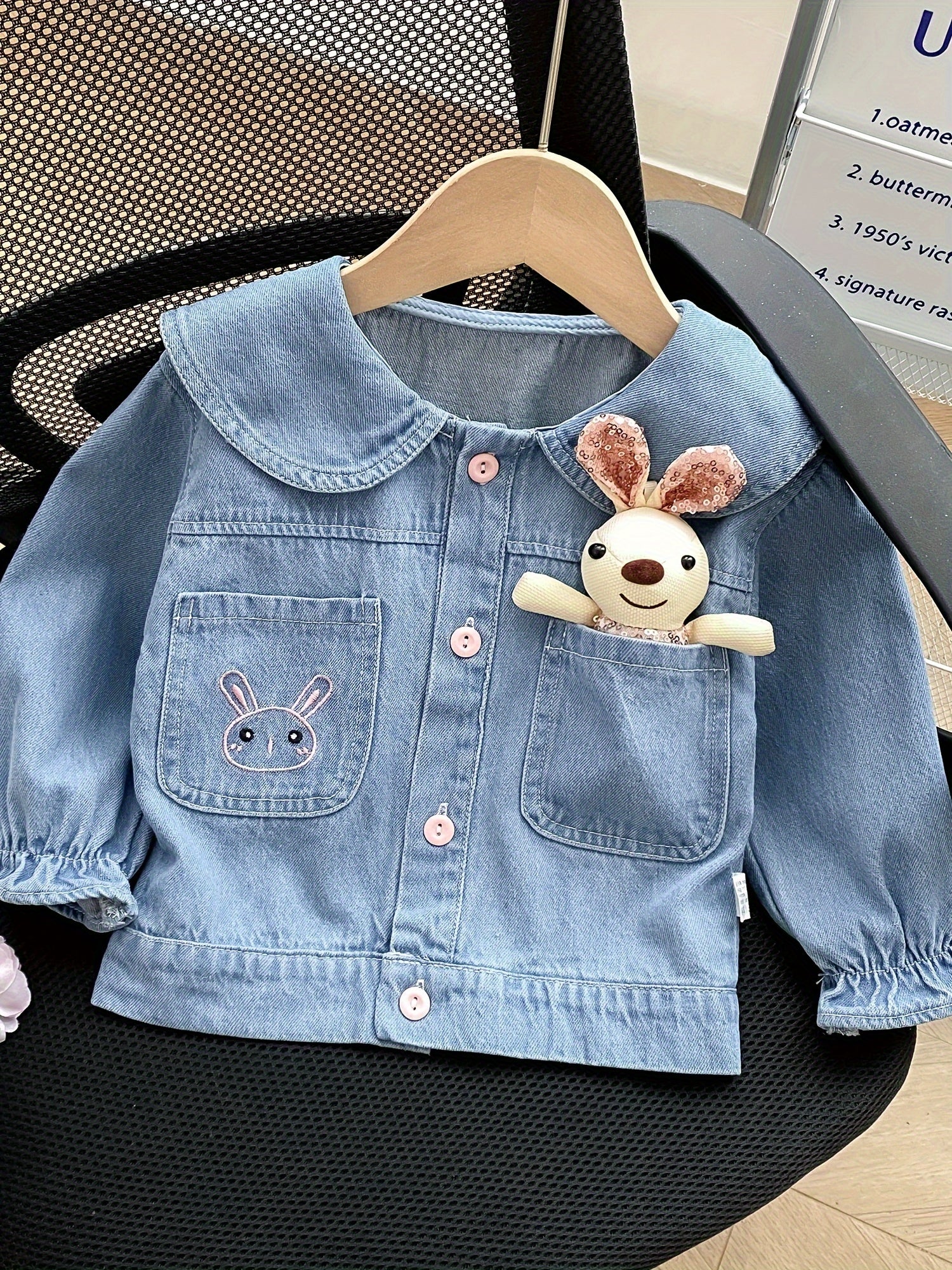 Kids Denim Jacket for 12 Months Plus Solid Cotton Casual Coat