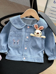 Kids Denim Jacket for 12 Months Plus Solid Cotton Casual Coat