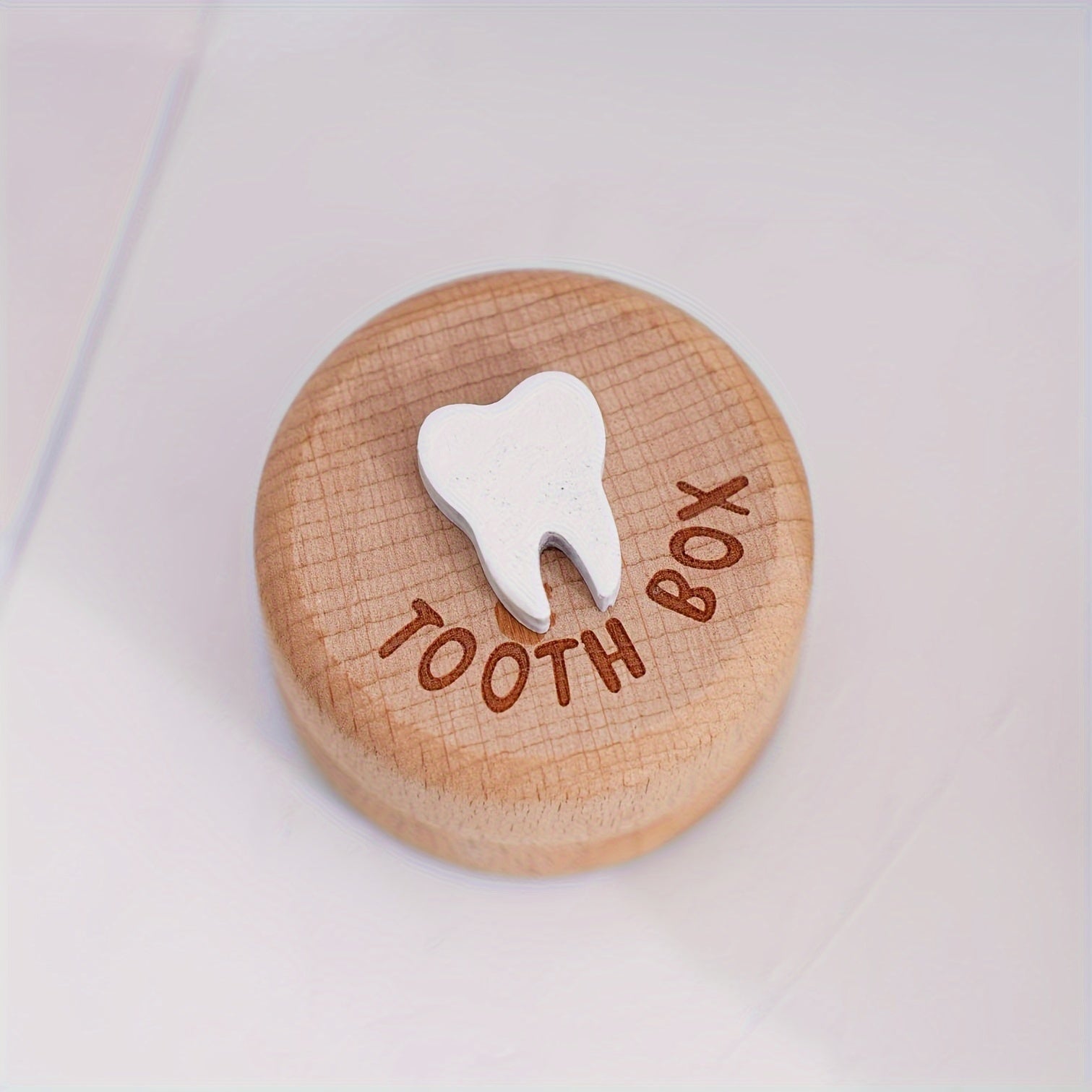 Handcarved Wooden Tooth Fairy Box for Kids with 3D Tooth Holder and Keepsake Storage