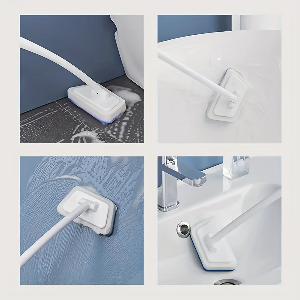 Versatile Cleaning Brush with Swivel Head and Long Handle for Bathroom Kitchen Car