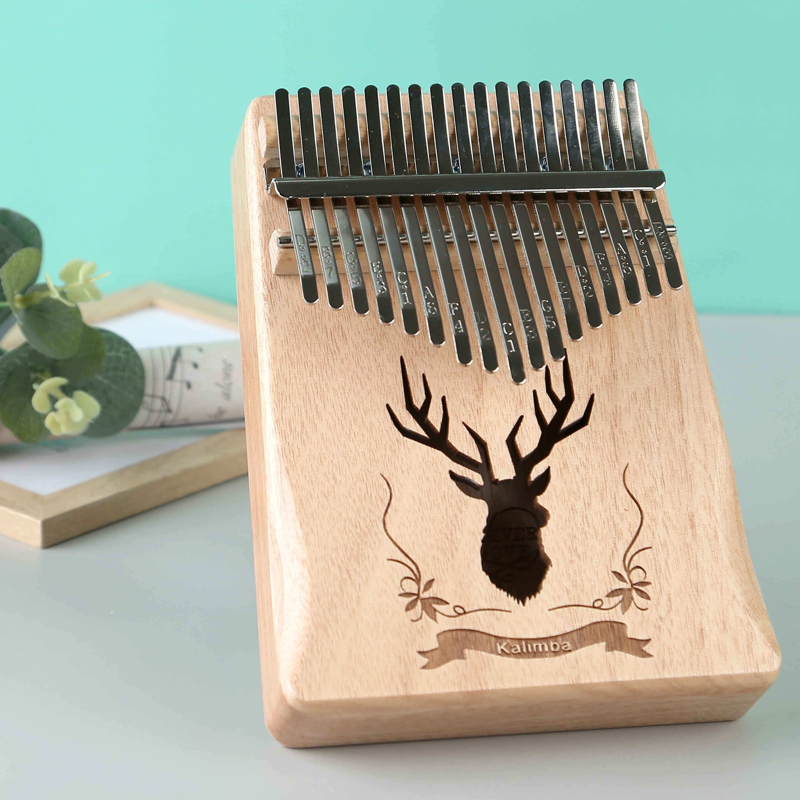 Kalimba de 17 tonos para pulgar para principiantes con barra de sonido de madera y bolsa Amarillo 14+