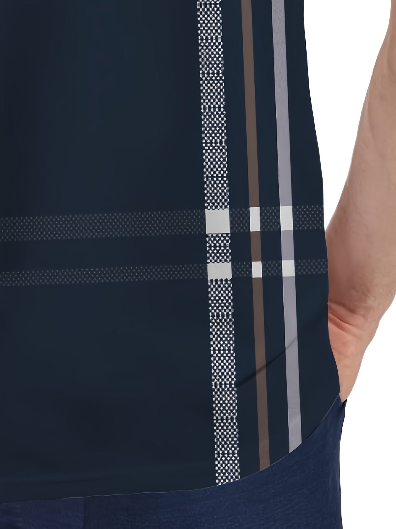 Men's Short Sleeve Shirt Retro Plaid Print Summer Business Casual Polyester Orange Black White