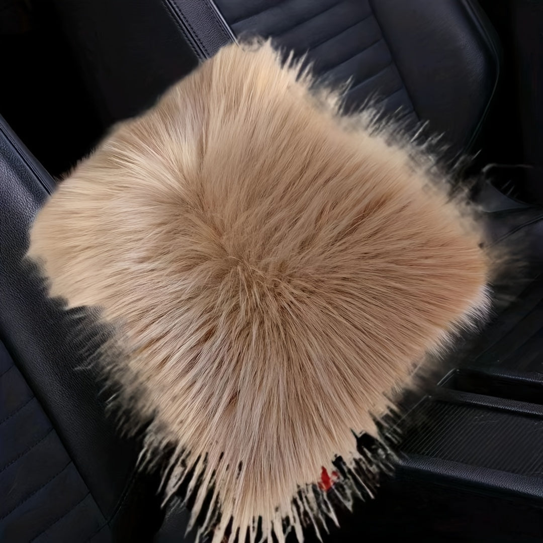 Universal Winter Plush Fur Car Center Console Cover Armrest Cushion