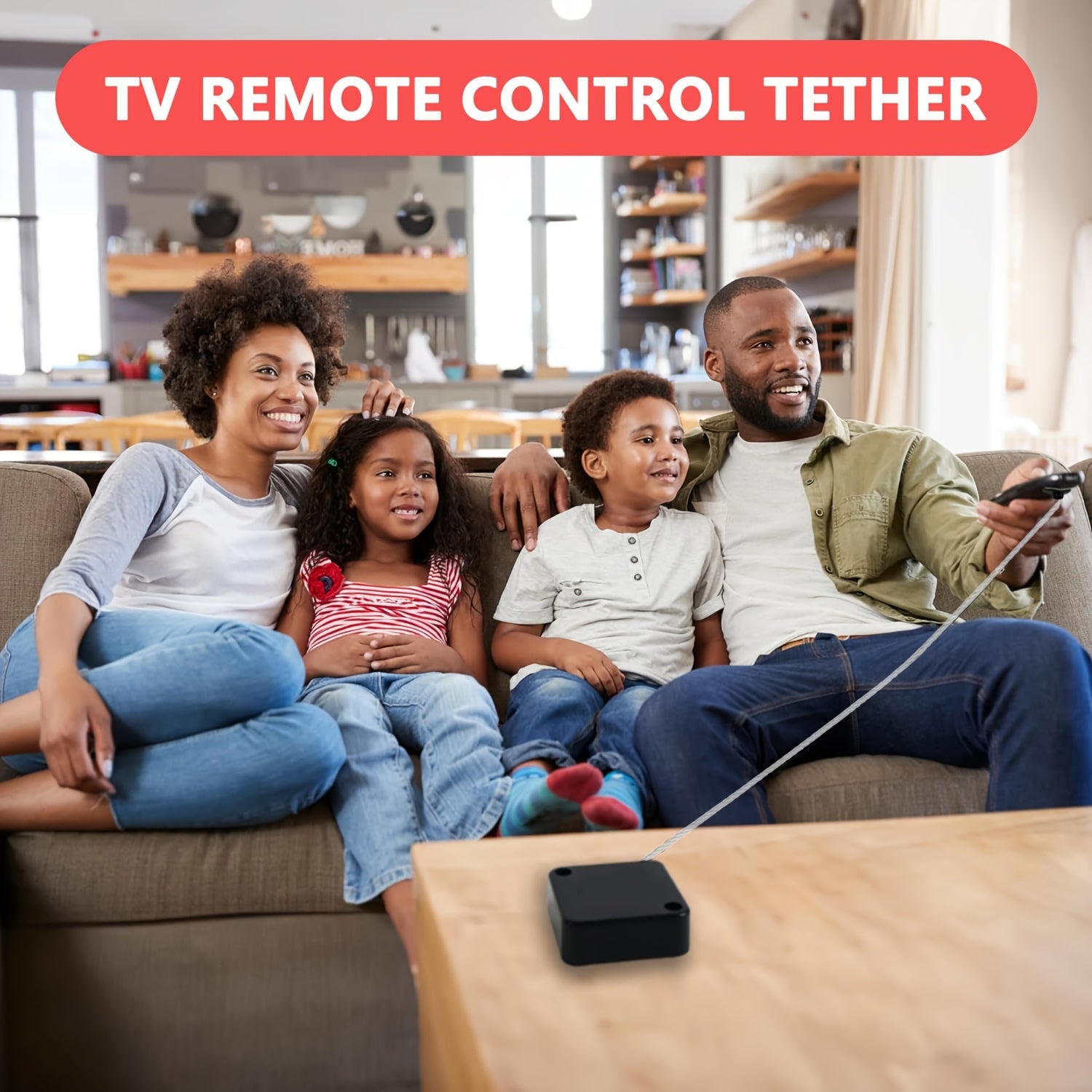 6.5ft Remote Control Cable Tether Adjustable Locking Cord for TV Air Conditioner Game Controllers