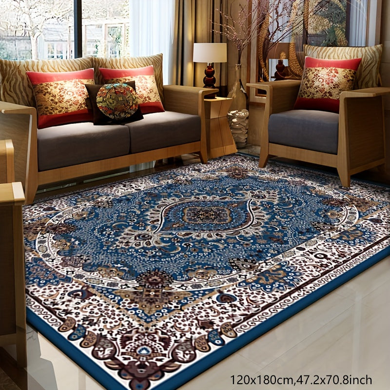 Retro Persian Carpet Bohemian Area Rug Ethnic Style Water Absorbent Non-Shedding Living Room Decor