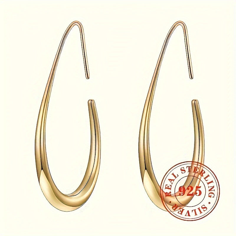 Partiyalarda va bayramlarda ushbu ajoyib Geometrik Tushirish Quloq uzuklari bilan jasur bayonot bering, 925 Sterling Silver dan tayyorlangan.