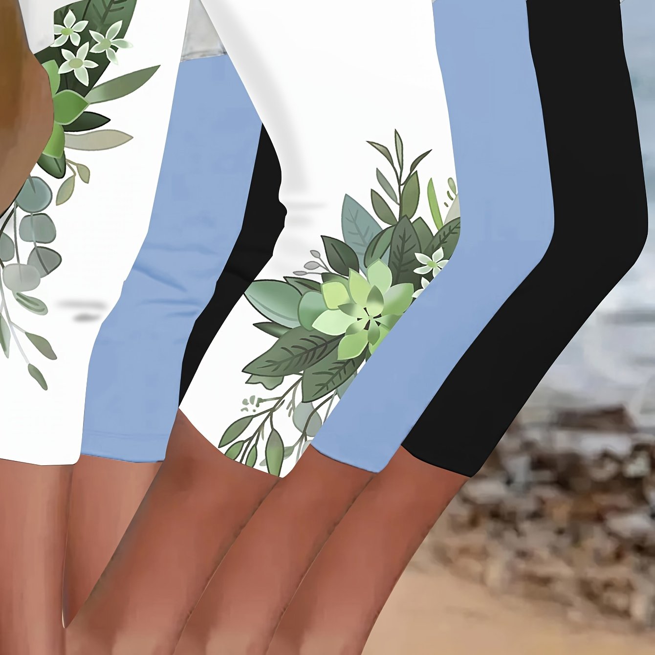 Plus Size Women's High Waist Compression Yoga Pants Tummy Control Capri