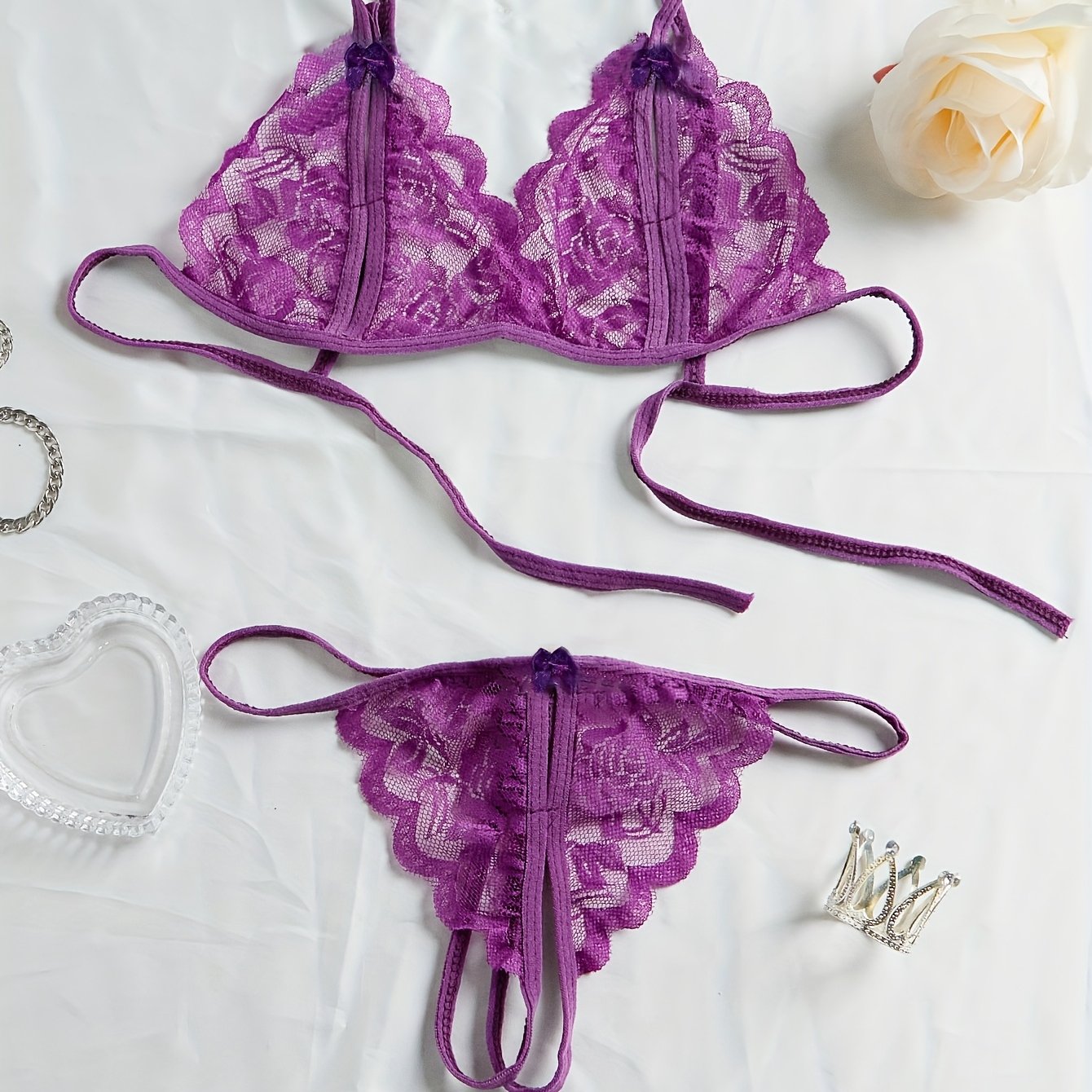 Kuz va qish bayramlari uchun jozibali dantel ichki kiyim to'plami, do'st qizlarga sovg'a berish va do'st yigitlarni hayratda qoldirish uchun mukammal.