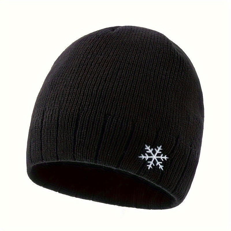 Thick Knitted Thermal Fleece Hat for Autumn Winter Warm Beanie