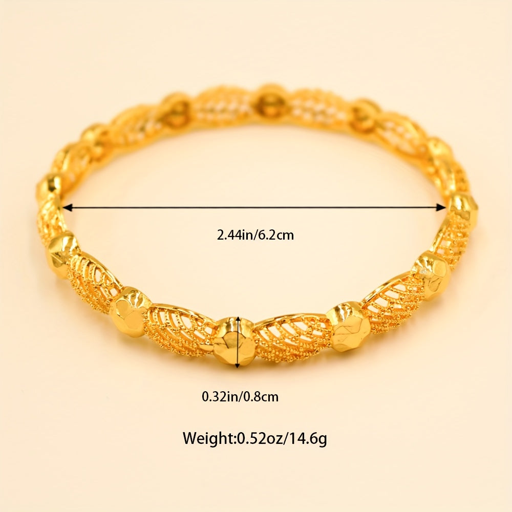 Ayollar uchun 4 ta Dubay ilhomlantirilgan moda taqilishi, kundalik va maxsus tadbirlar uchun alloy bangles to'plami