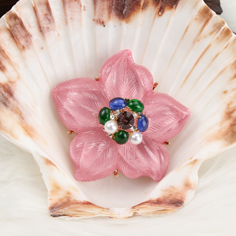 Enamel Flower Brooch for Women Stylish Jewelry Accessory Gift