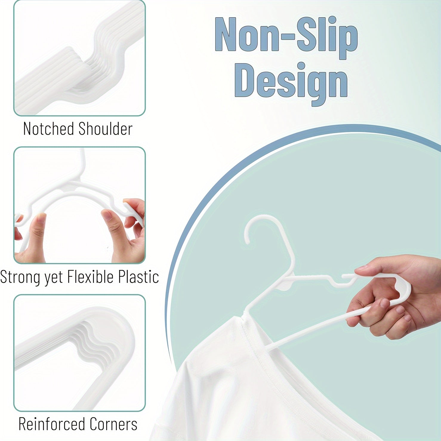 Baby Clothes Hangers 50 Pcs Durable Anti-Slip Plastic for Kids Closet Wardrobe Storage