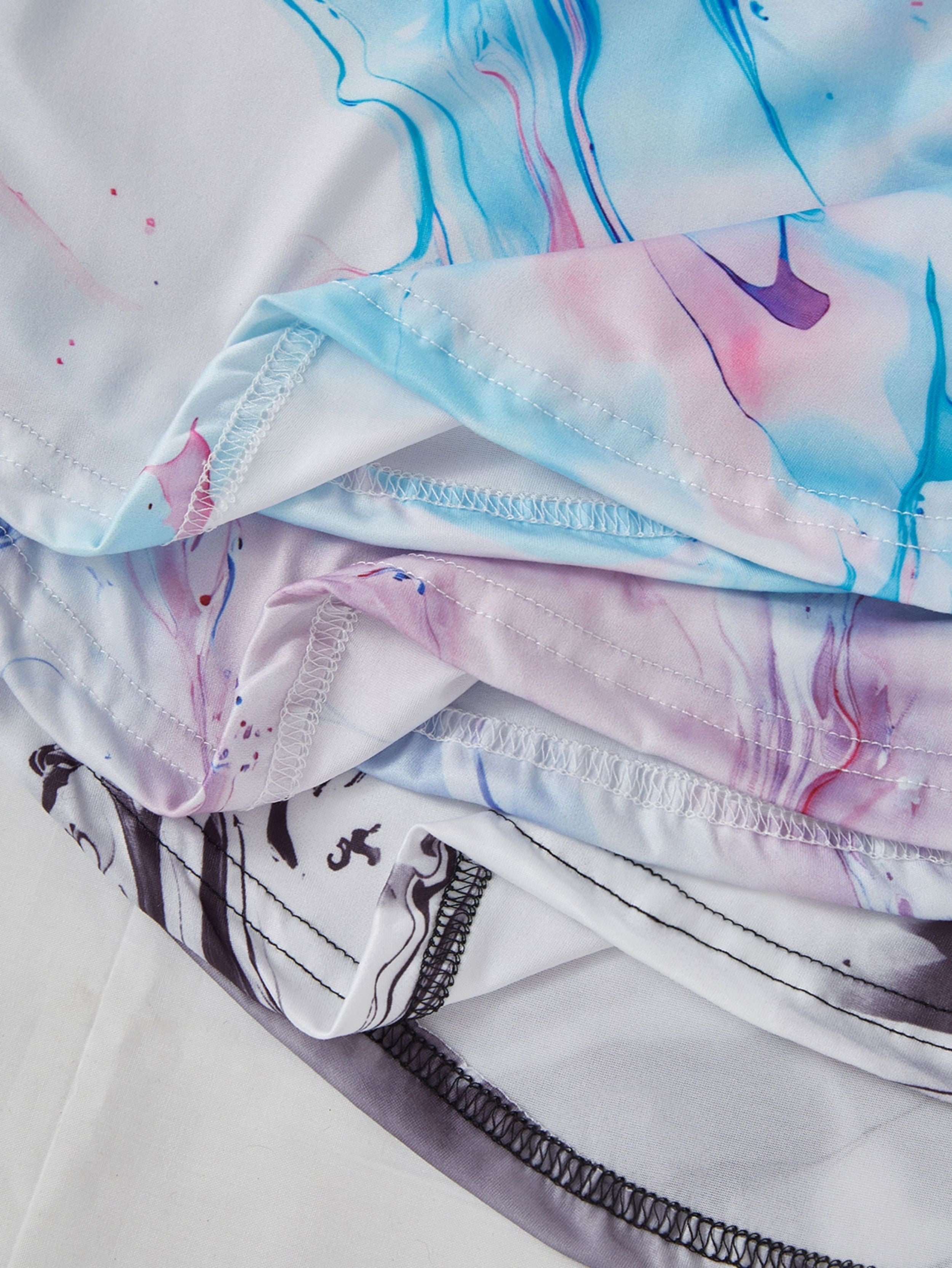 Plus Size Women's Bohemian Tie-Dye Tank Dress with Sun and Moon Floral Print