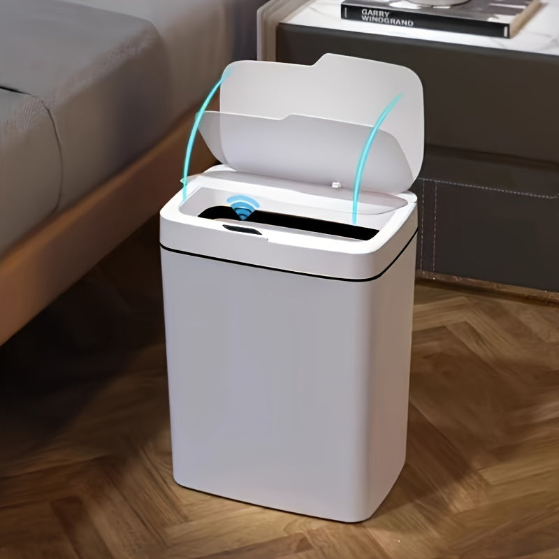 Touch-Free Motion Sensor Trash Can with Odor-Sealing Lid for Bathroom Kitchen Living Room
