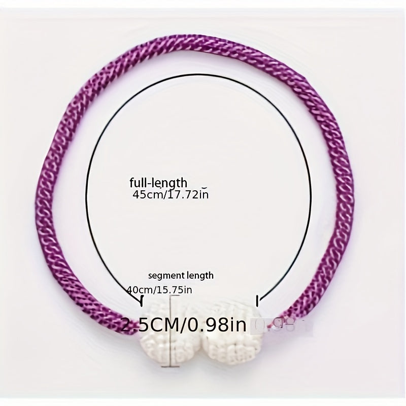 Set of 2 Magnetic Curtain Tiebacks Heavy Duty Rope Clips for Living Room and Office