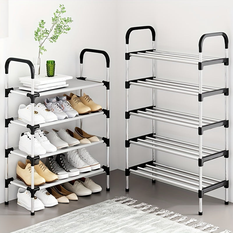 Durable Metal Shoe Rack with 5 Tiers and Adjustable Shelves for Home Organization