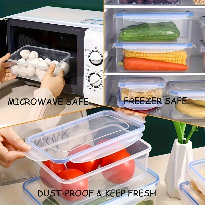 4-Pack Plastic Food Storage Containers Microwave Safe with Flip-Top Lids