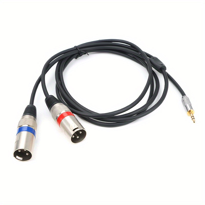 Gold-Plated 3.5mm to XLR Male Audio Cable Pure Copper Dual XLR Connectors for Mobile and PC