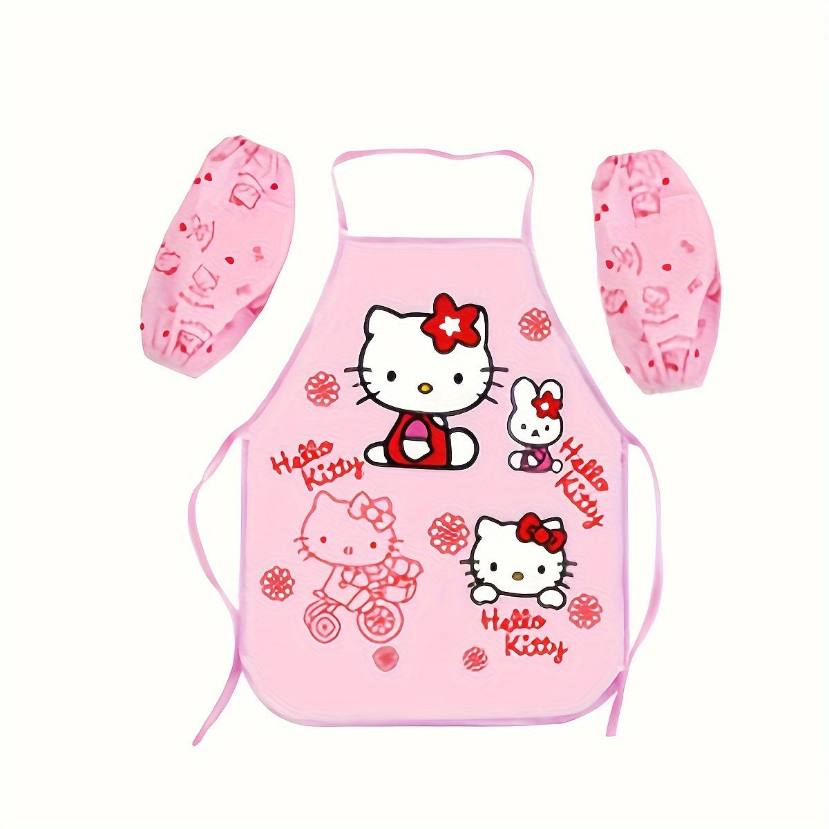 Children's Hello Kitty Printed Apron Sleeve Cover for Kids Kitchen Cooking and Art