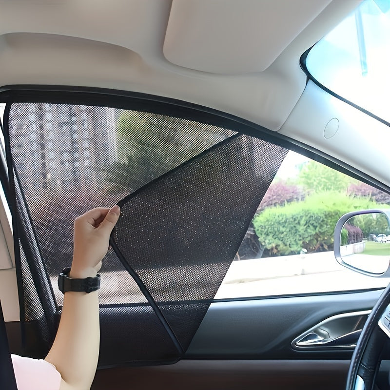 4pcs Magnetic Car Sunshade Mesh Window Covers for Vehicle Privacy Black
