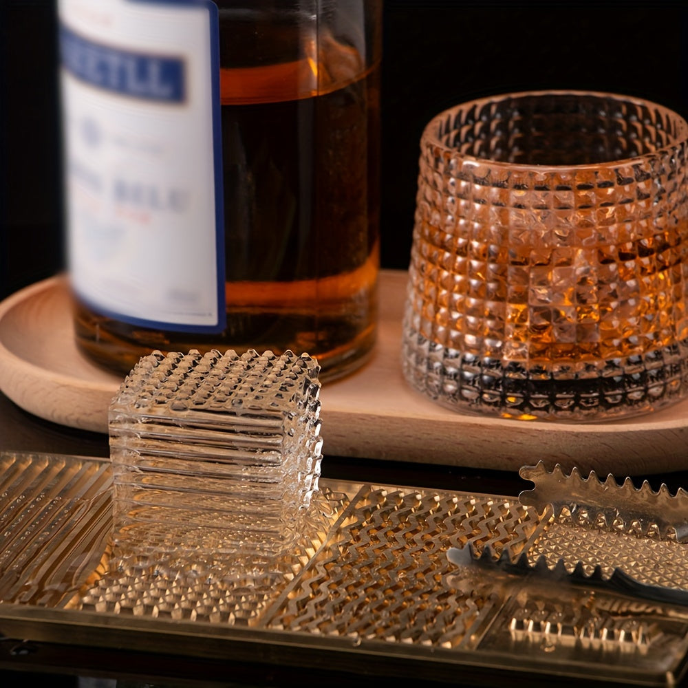 Set de bandejas de sellos de hielo de latón para cócteles, whisky, bourbon, molde sin plomo