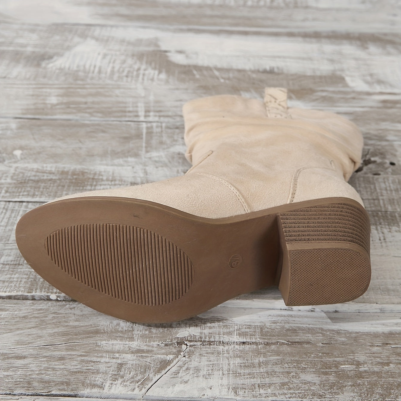 Women's Leather Western Cowboy Boots with Low Heel and Slouchy Style