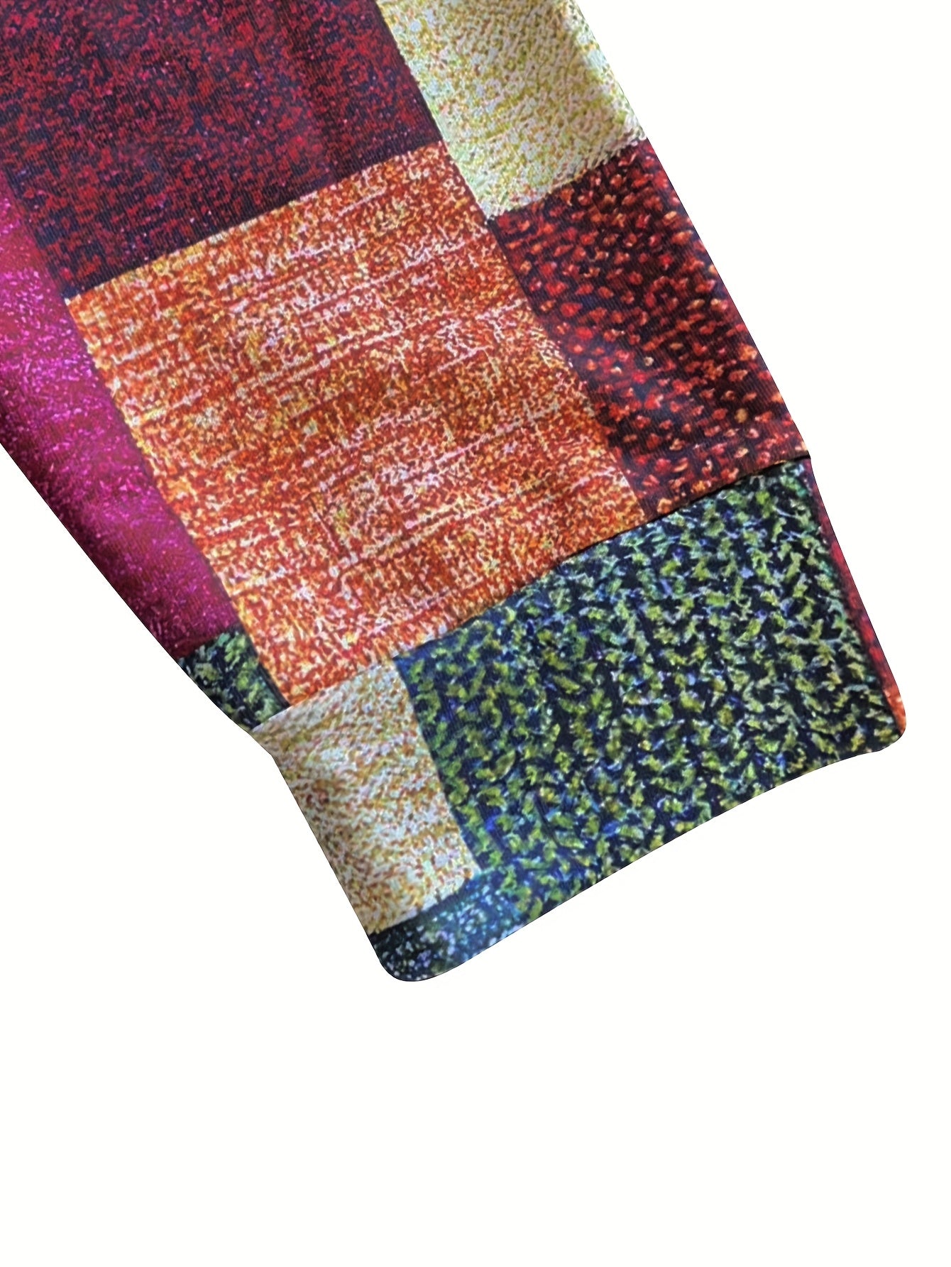 Men's Plus Size Hooded Zip-Up Jacket with Knit Polyester and Random Print