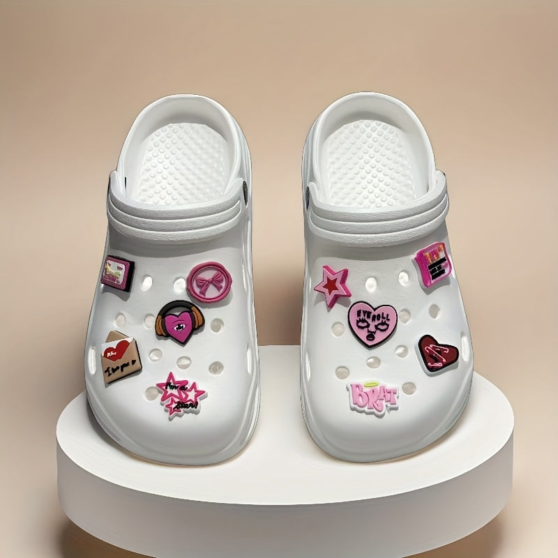 Women's Stylish Pink Decorated Hollow Shoes Casual Wear Accessories