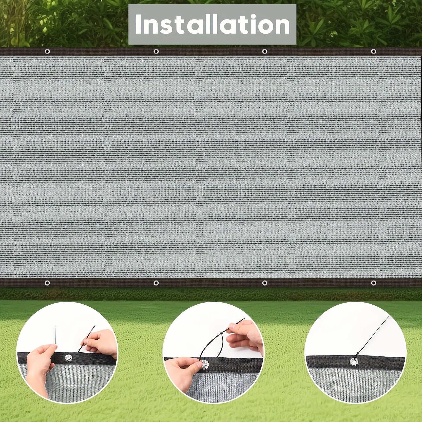 Outdoor Privacy Screen for Fence Balcony Yard 6x15 Gray Wind Blocker GSM 150