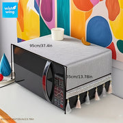 Polyester Microwave Dust Cover Non-Slip Oil Protection Fits Most Appliances