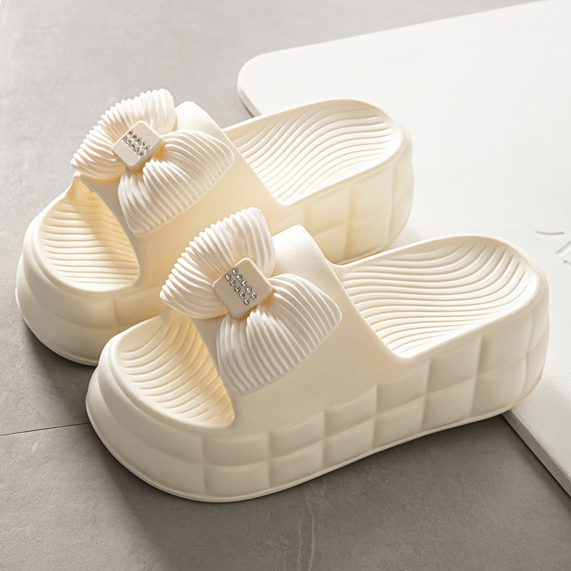 Ayollar EVA slayd sandallari yozgi ochiq barmoqli, lenta bilan, qalin tagli, yopishqoqsiz, qora