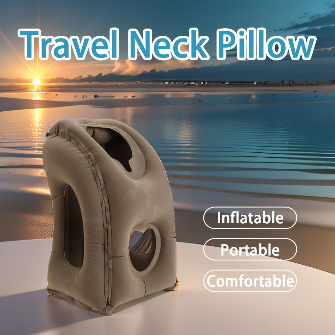 Inflatable Travel Pillow Neck Lumbar Support for Airplane Car RV