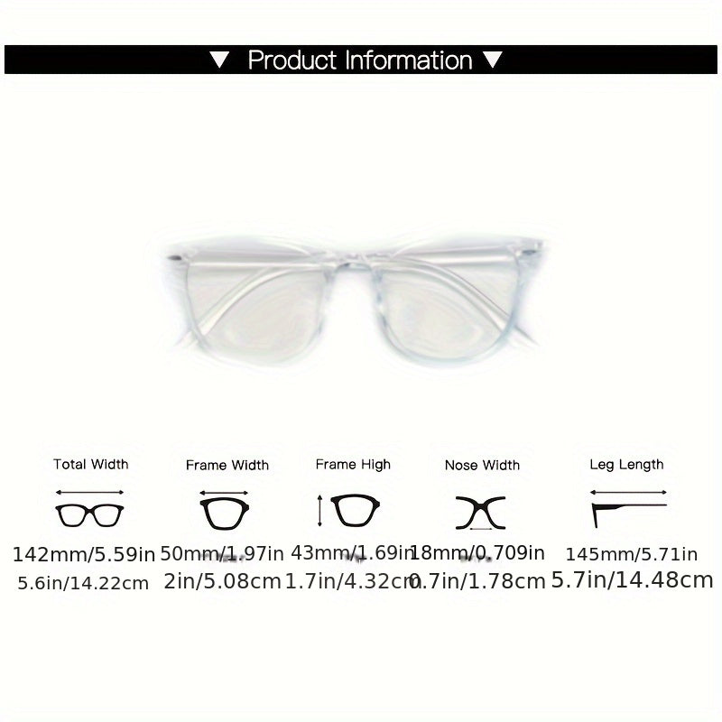 Square Blue Light Blocking Glasses with Black Frame and Blue Tinted Arms