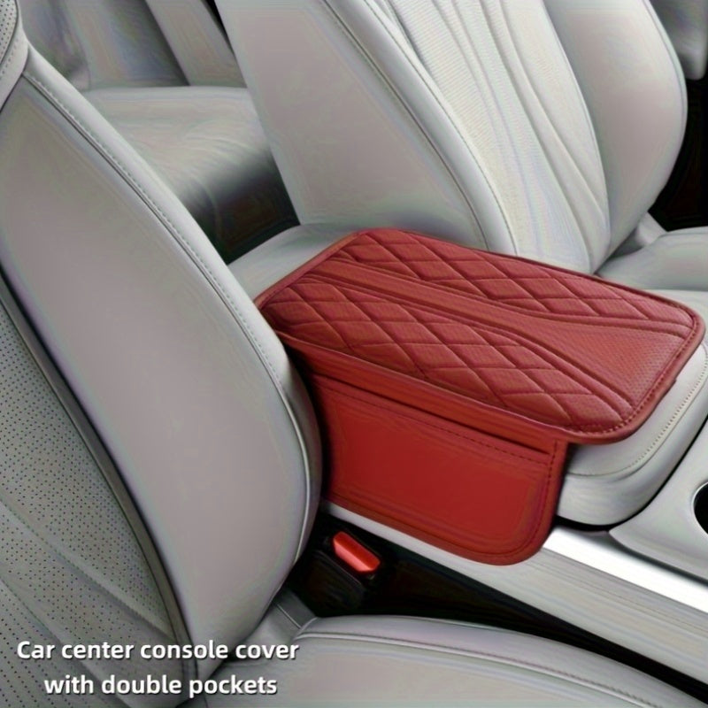 Universal Car Armrest Pad Heightening Scratch-Proof Storage Pocket
