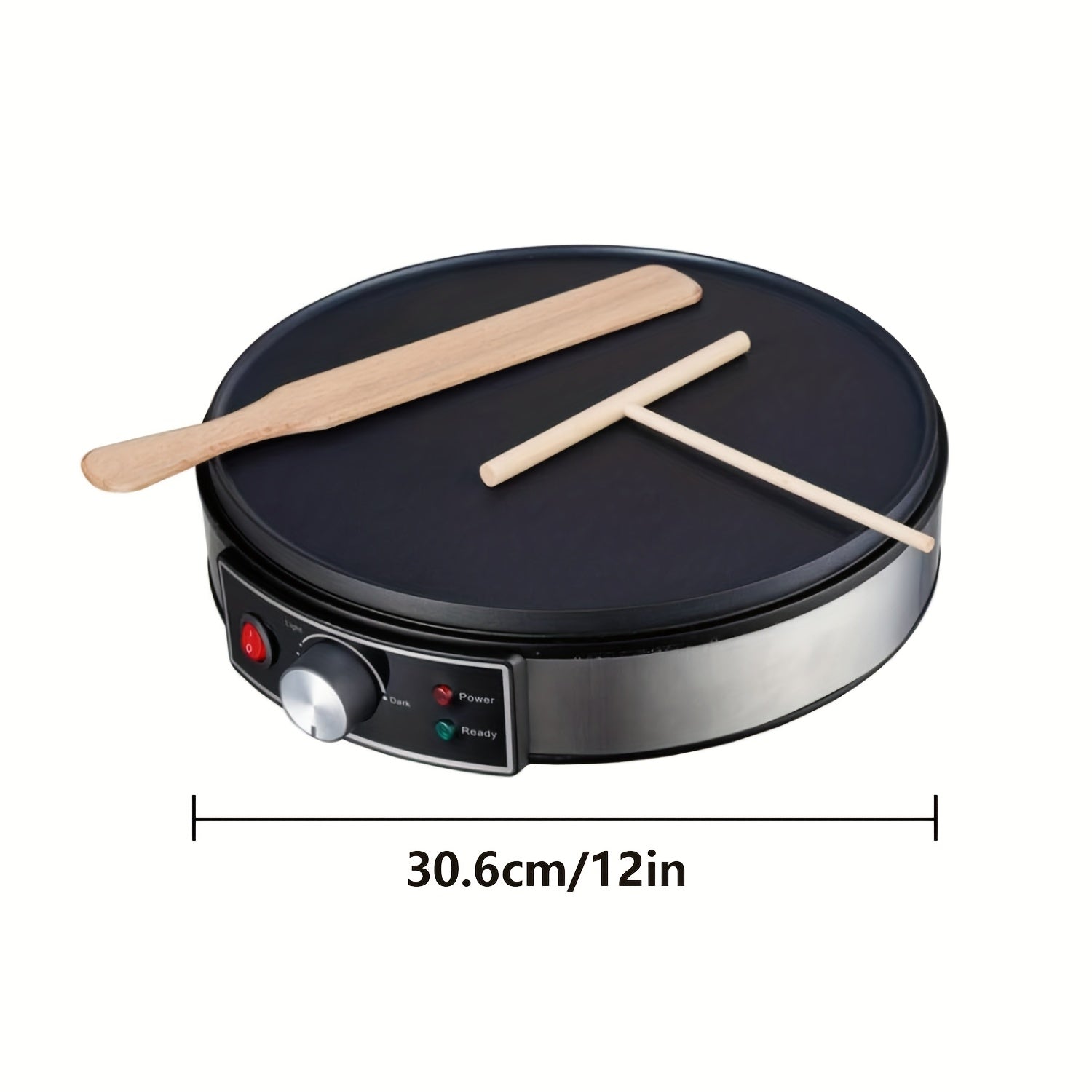 Yog‘ochsiz qovurilgan pan bilan elektr pancake tayyorlagich - turli xil nonushta taomlari uchun ideal. Sozlanadigan harorat nazorati, xamir tarqatuvchi va mustahkam konstruktsiya.