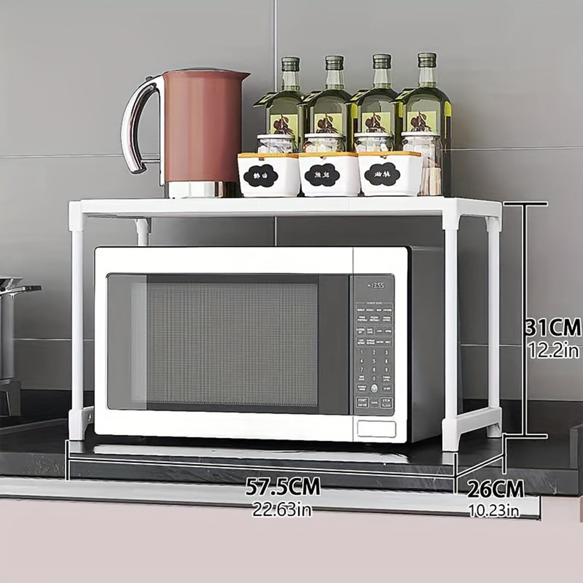 Ko'p qatlamli moslashuvchan oshxona tashkilotchisi - uy va restoran sharoitida mikroto'lqinli pech, pech va ziravorlarni saqlash uchun ideal