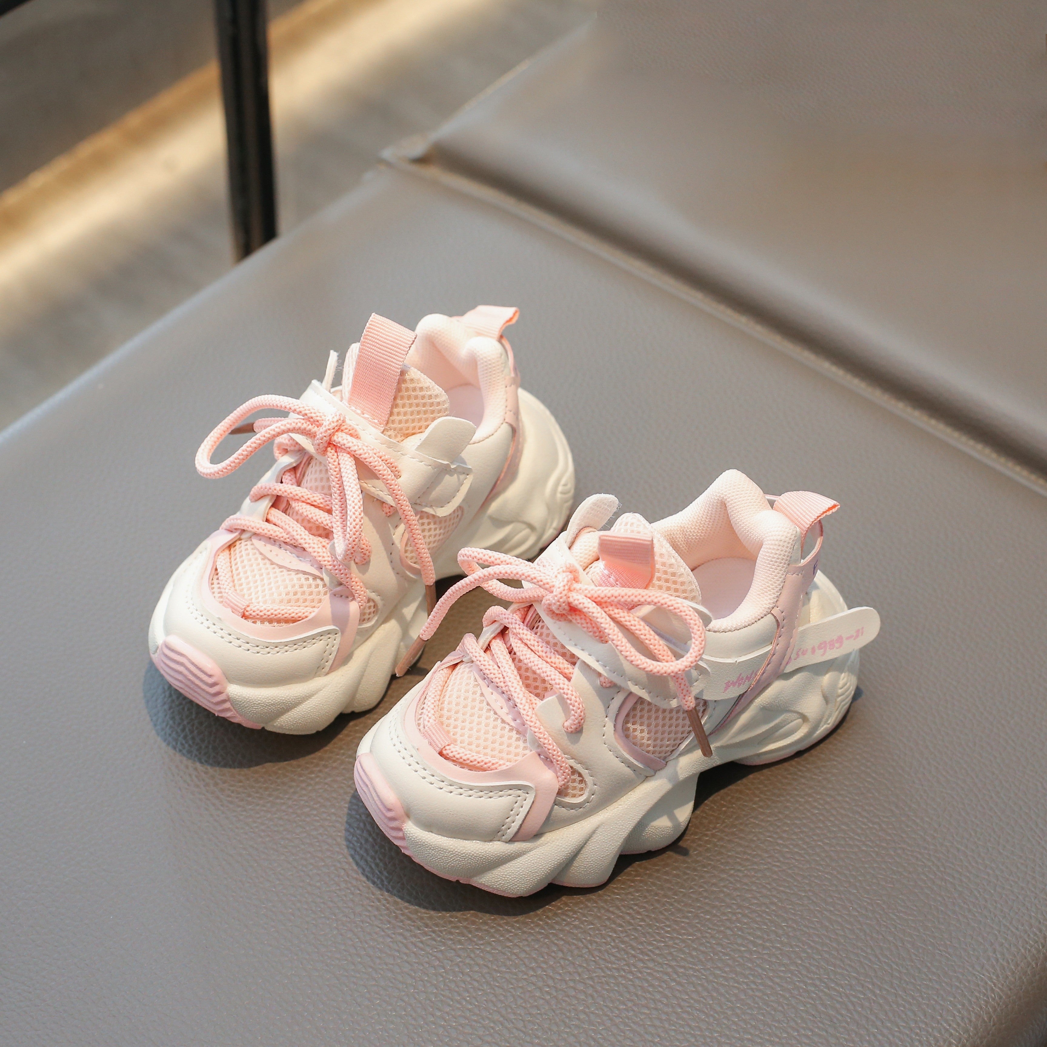 Girls Breathable Mesh Sneakers with Rubber Sole for Casual and Sports Use