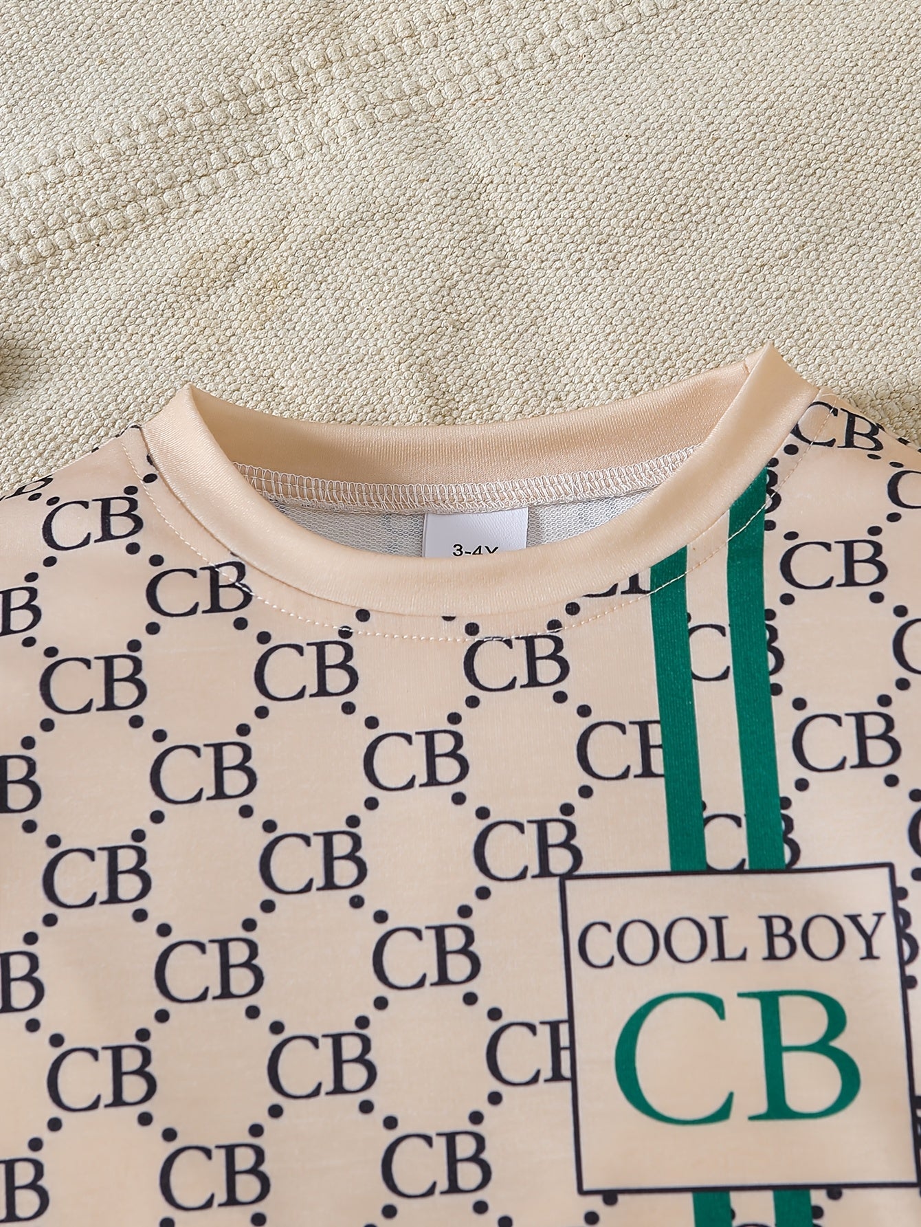 Boys' Long Sleeve Crew Neck T-Shirt and Pants Set Alphabet Pattern Knit Polyester Spandex Spring Fall