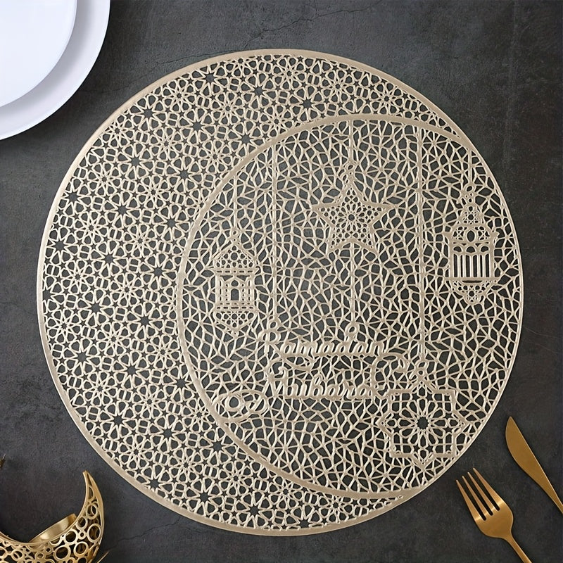 Golden Moon Star Hollow Cutlery Mat 38.1cm Non-Slip Heat-Resistant Dining Pad