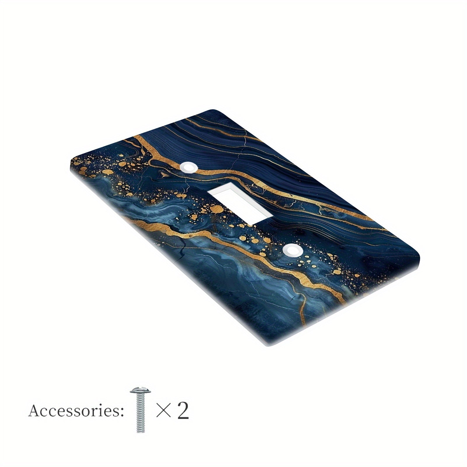 Blue Marbled Wall Plate for Bedroom and Kitchen 1 or 2 Gang