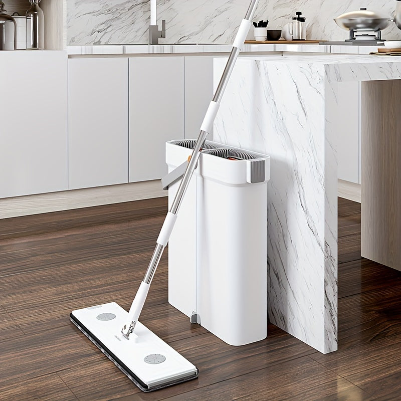 Professional tekis mop to'plami 360° aylanuvchi bosh, yuviladigan gubka va mato bilan