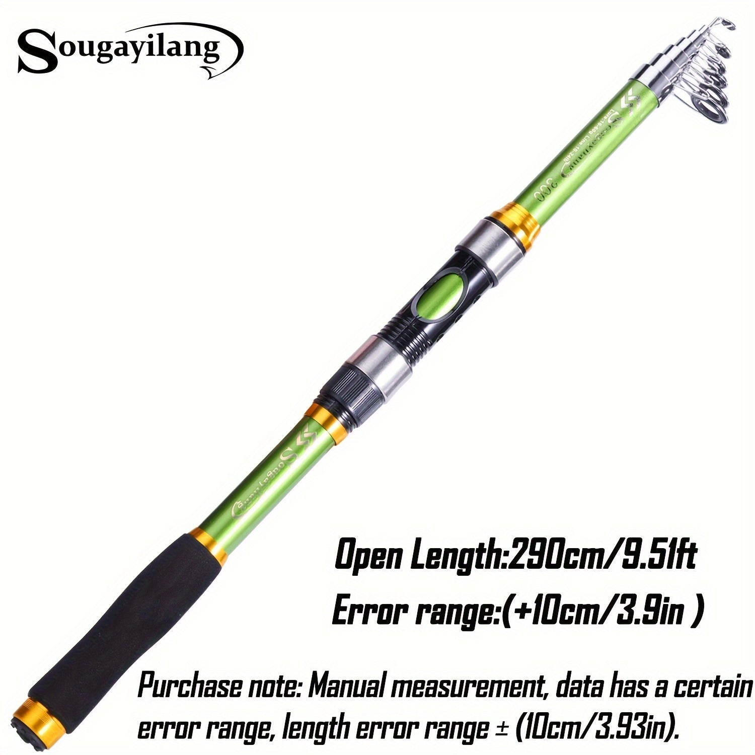 Telescopic Fishing Rod 1.8-3.3M Fiberglass Saltwater Bait Spinning Medium Action