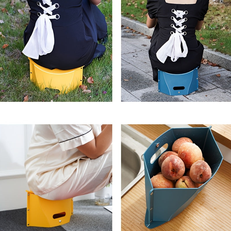 Folding Plastic Stool for Camping Fishing and Picnics, Compact and Lightweight