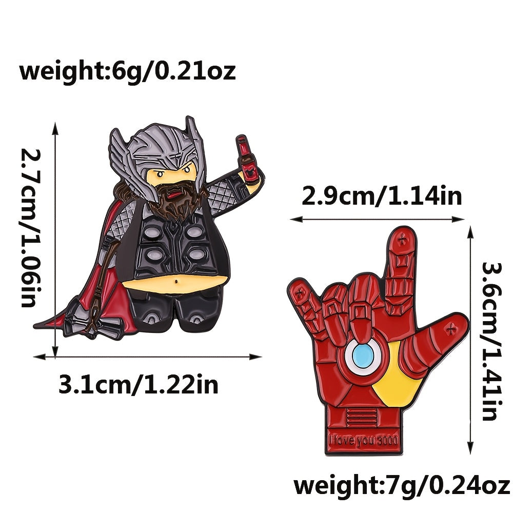 Set of 3 Anime Cartoon Enamel Pins Minimalist Alloy Brooches Irregular Shapes for Clothing Backpack Accessories